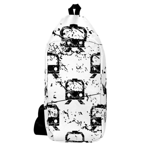 Sac à dos à bandoulière Grunge anti-encombrement noir multicolore