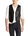 Walking Dead Men's Big Faux Leather Satin-Lined Embroidered Wings Vest, Black, X-Large