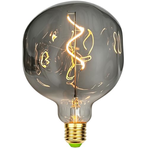 TIANFAN Lampadine LED vintagev G125 Fumo 4W Dimmerabile Forma irregolare 220/240V Edison Vite E27 Base Specialità Decorativa Antica Lampadina Stone
