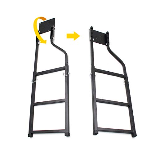 KMFCDAE Tailgate Ladder Pickup Truck Accessories Universal Extension Step Ladder with Stainless Steel Self Drilling Hex Screws