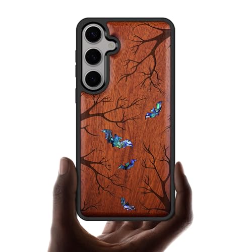Coque bois Galaxy S25 Carveit avec incrustation coquille haut de gamme