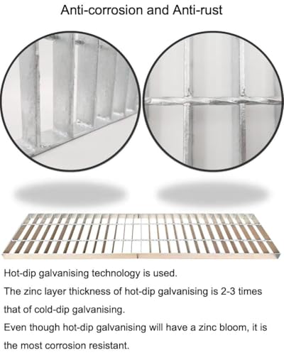 Image of Galvanized Steel Drain Grate, Driveway Channel Cover 40x12 in