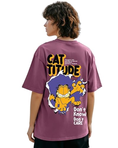 Bewakoof Official Garfield Merchandise Women's 100% Cotton Graphi...