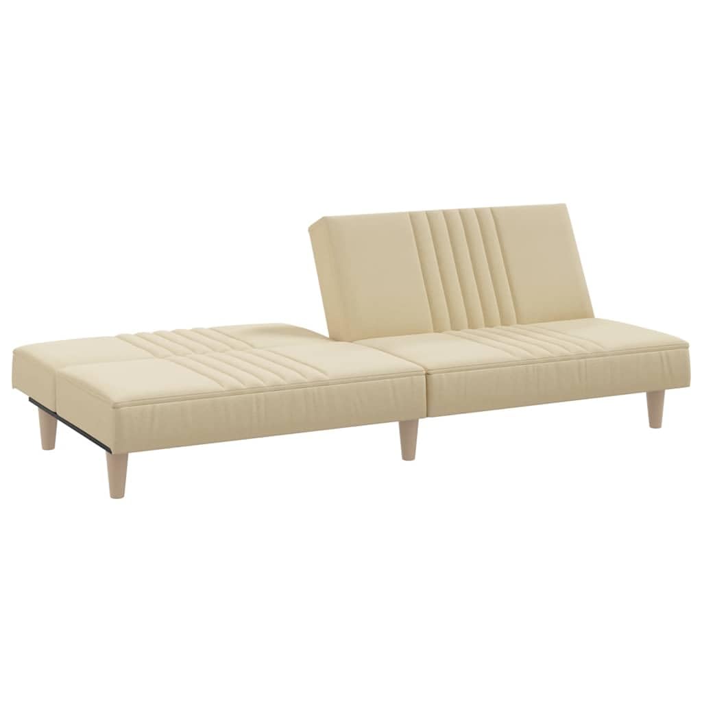 Divano Letto Reclinabile Crema Moderno in Tessuto