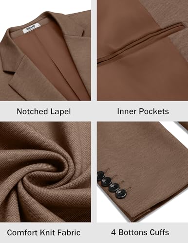 Image of COOFANDY Men's Casual Knit Blazer Two Button Lightweight Sport Coats Suit Jacket