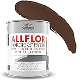 CALIFORNIA PAINTS ALLFLOR Porch, Patio and Floor Enamel Paint, Saddle Brown, 1 Quart, Extremely Durable Water-Based Formula, Ideal for Patios, Pool Decks, Basements & More