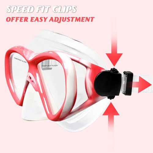 Image of Kids Swim Goggles Snorkel Diving Mask for Boys Girls Ages 5-15, Two-Color Anti-Fog Swimming Goggles with Nose Cover