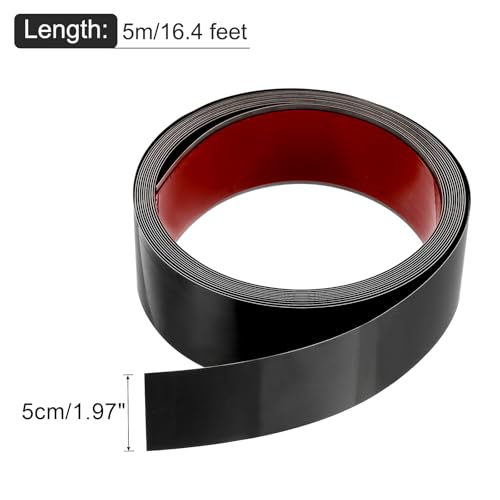 Moldura de pared de acero inoxidable autoadhesiva uxcell negra espejo de 16.4 pies 3