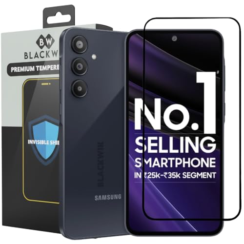 Image of Blackwik Tempered Glass Screen Protector for Samsung Galaxy A35 / A55 / M35 with Edge-To-Edge Protector Coverage | Easy Installation Kit (Black)