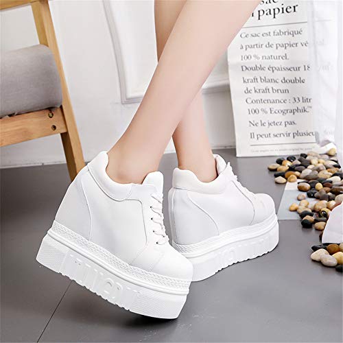 Women Fashion Platform Sneakers High Hidden Heel Wedge Walking Shoes Brides Wedding Shoes4