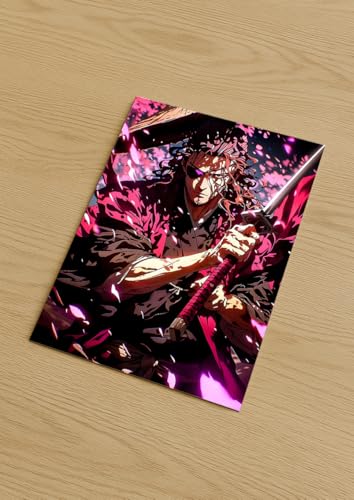 Image of NIJUKA Anime Printed A4 Size Metal sheet Poster For Home And Room Decoration | For Anime Art Fans Boys And Girls (Shunsui Kyoraku Head Captain)