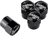 4 Pièces Bouchon de Valve Voiture pour Smart Fortwo Forfour, Capuchon Pneu Capuchon Antipoussière Roue de Voiture Anti-PoussièRe Capuchons décoration Valve