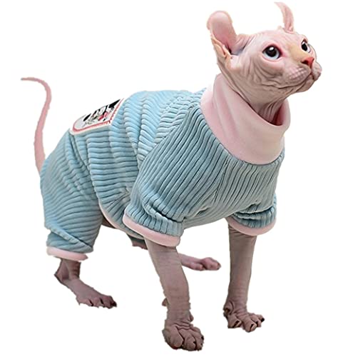 ZHIHAN Sphinx Katzenanzug doppelseitig Plus Fleecepullover 4 Fuß Herbst und Winter blau, blau, XXL Cover