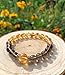 Handmade Genuine Citrine&Smoky Quartz Beads Bracelet, ABUNDANCE GROUNDING STONE Healing Crystals Birthstone Chakra Adjustable Stretch Bangle Cuff Jewelry Gift for Women Men