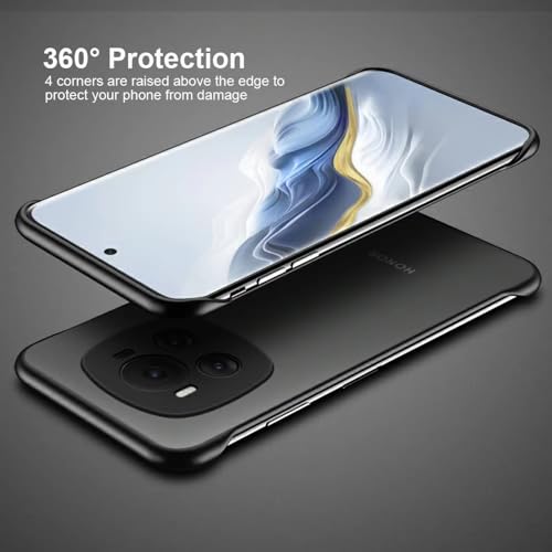 Image of REALCASE for Honor Magic 6 Pro 5G Back Cover Case | Stylish Frameless Matte Hard Back Skin | Soft TPU Shock Proof Bumper Back Cover Case for Honor Magic 6 Pro 5G (Black)