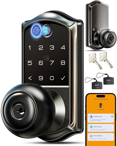 Veise VE018 Smart Knob Handle Lock - Fingerprint, App Control,