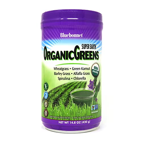 BlueBonnet Super Earth Organic Greens Powder, 14.8 Ounce