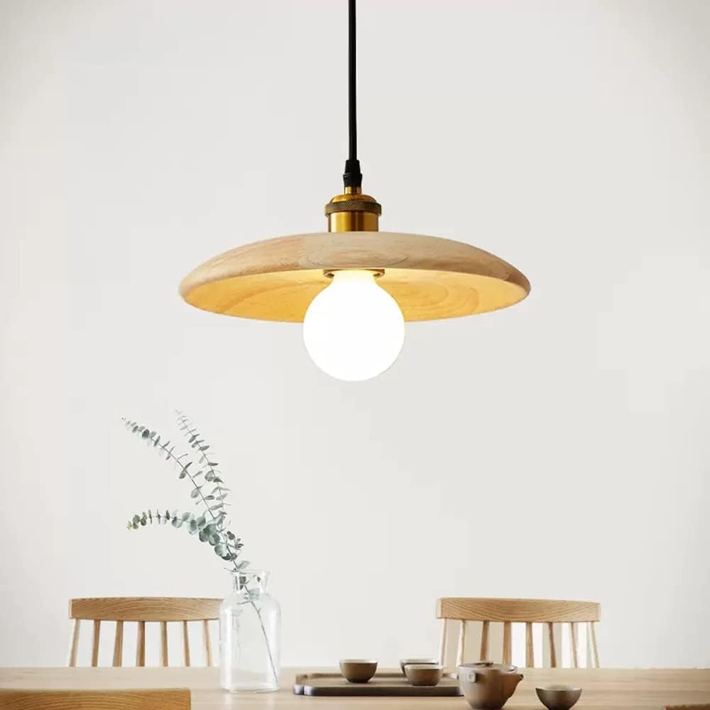 Lámpara colgante de madera moderna para isla de cocina con diseño ajustable y estilo nórdico