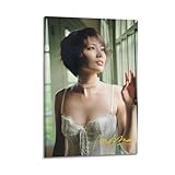 村井美樹女優のクラシックポスター壁画キャンバス リビング ルーム ベッドルーム ダイニング ルーム バスルーム ホーム デコレーション08x12inch(20x30cm)
