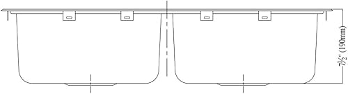 Miniatura 3 de Dawn CH333 - Fregadero redondo igual de doble cuenco con 1 agujero, satinado pulido