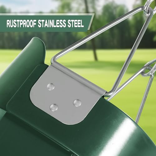Toddler Swing Seat with Coated Chains, Heavy Duty Kids High Back Bucket Swing with Tree Straps and Hooks for Outdoor, Playground, Backyard, Swing Set Accessories by Domaker, Green - Thumbnail 6
