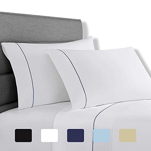 Lionel Richie Home Lifestyle Collection - 4 Piece 100% Cotton White Sheet