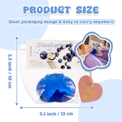 Image of Handmade Silicon Taba Clear Blueberry Squishy,Safe & Non-toxic Sticky Big Jumbo Mochi Squishy Toy for Kids & Adults, Cute Stress-Relief Fidget Squeeze Toys for Relaxation & Sensory Play