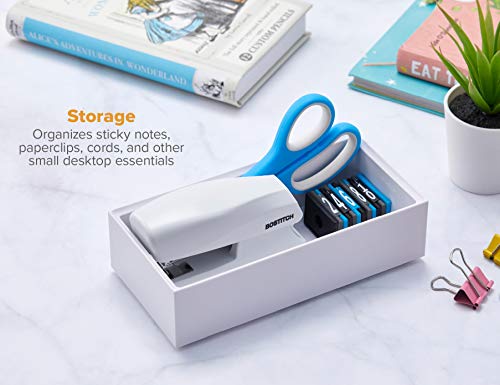 Image of Bostitch Office Konnect Desk Organizer Accessory Tray, Wide, Stacks for Desktop Storage, White