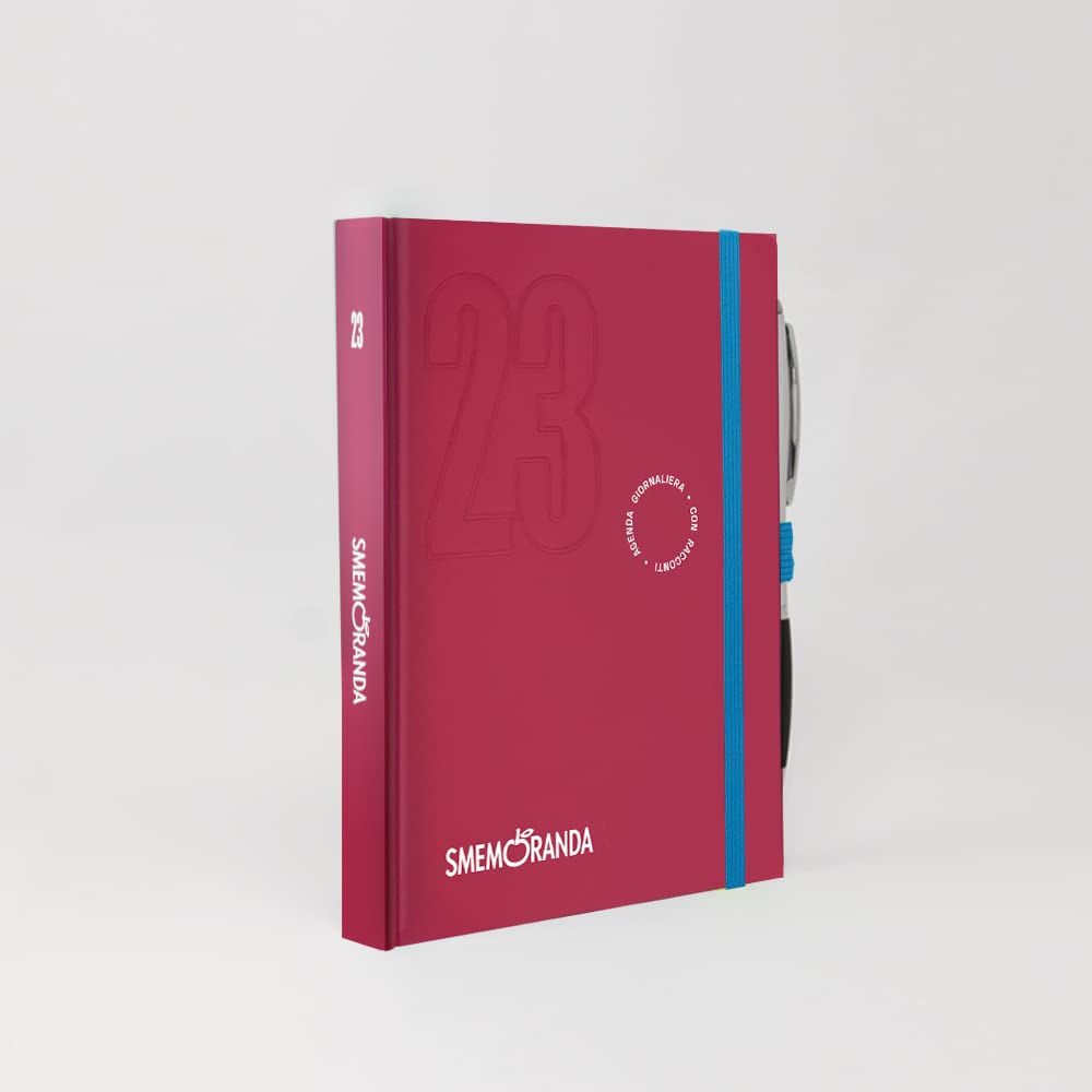 Smemoranda Daily Diary 2023 Bordeaux, 12 Months with Planner, Medium 11.2x16.5 cm, Home Office University, Hardcover - Image 2