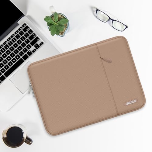 Image of MOSISO Laptop Case 16 inch, 15-15.6 inch Laptop Sleeve Compatible with MacBook Pro 16 M5 M4 M3 M2 M1, HP Acer Dell Lenovo ASUS, Polyester Vertical Computer Sleeve Bag with Pocket, Bronze Brown