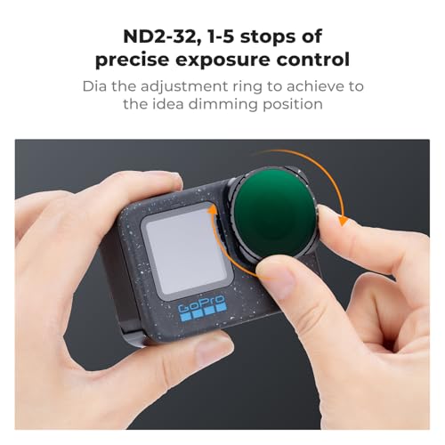Image of K&F Concept Variable ND2-32 Filter Compatible with GoPro Hero 13 Black, Neutral Density Light Reduction Filter for Go Pro 12 /11 /10 /9 Black, Multicoated HD Optical Glass Action Camera Accessories | Neutral Density Light Reduction Multicoated HD Optical Glass Camera Accessories, FG011