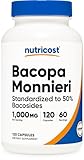 Nutricost Bacopa Monnieri 1,000mg, 120 Capsules (60 Servings) - Non-GMO, Gluten Free, and Vegetarian Friendly