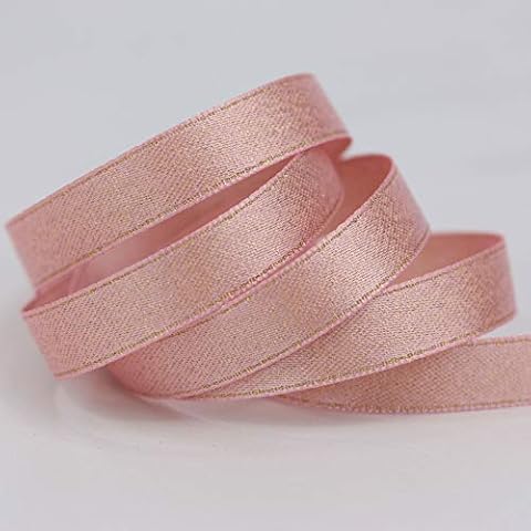 Rose Gold Glitter Double Sided Satin Ribbon 9mm x 5m Reel Cover