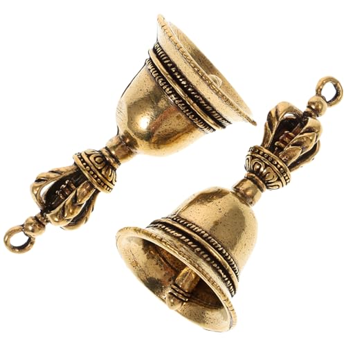 STOBAZA Copper Bell Keychain Pendant Set Brass Bell Ornaments for Buddhism Key Ring Hanging Pendants