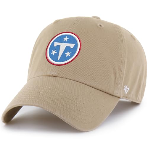 47 Mens Khaki Tennessee Titans Primary Logo Clean Up Adjustable Hat
