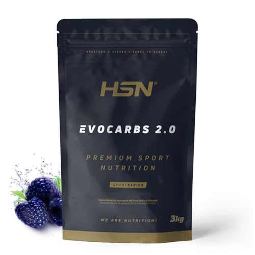 HSN Carbohidratos (Maltodextrina Dextrosa Fructosa) y Sales Minerales Evocarbs 2.0 | Frambuesa Azul 3Kg | Bebida Isotónica en Polvo con Electrolitos | No Incluye Dosificador | Vegano, Sin Gluten