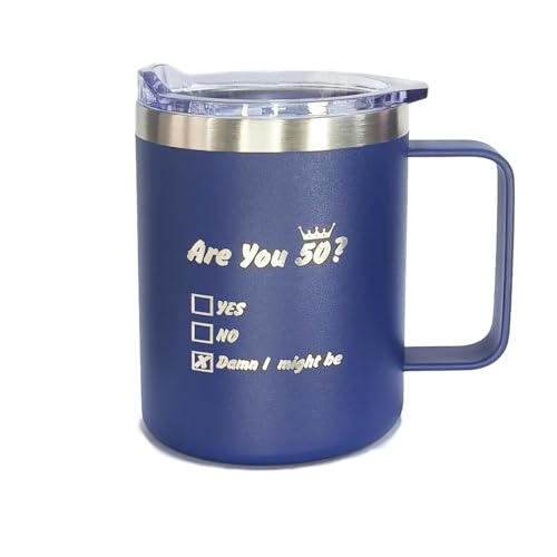 DEQIANG 50th Birthday Gifts for Women & Men: Insulated Coffee Mug – Perfect 50th Birthday Gift...