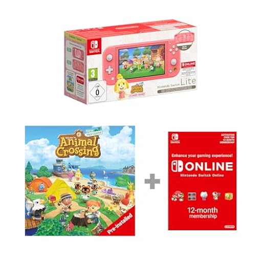 Nintendo Switch Lite Coral: Isabelle Alhoa Edition + Animal Crossing: New Horizons Pre-Installed Switch Online 12 Month Subscription Redemption Code | Ya disponible en tu tienda friki favorita! En mundofriki.es!