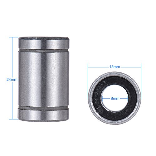 Anself 4pcs LM8UU 8 milímetros Dentro Dia Rubber Ball Linear Rolamento Bucha para RepRap i3 Printer