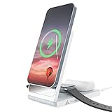 Perfekter Winkel: Das kabellose Ladepa für Smartphones hat einen maximalen Winkel von 70 Grad für einfachen Zugriff auf Facetime, Nachrichten, Kameras und Meetings während des Ladevorgangs.