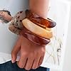 FAXHION Chunky Resin Acrylic Bangle Bracelets for Women, Colorful Wide Geometric Bangles Set, Statement Stackable Bracelet Jewelry Gift #2