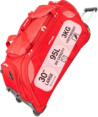 Sac fourre-tout léger Pierre Cardin grand sac de sport durable rouge 76cm