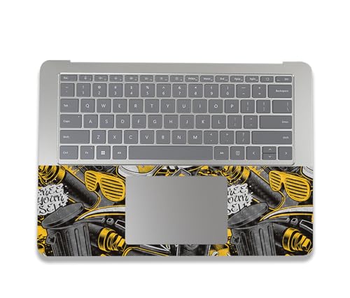 Image of MightySkins Carbon Fiber Skin Compatible with Microsoft Surface Laptop Studio 2 (2023) Full Wrap Kit - Yellow Hip Hop | Protective, Durable Textured Carbon Fiber Finish | Made in The USA