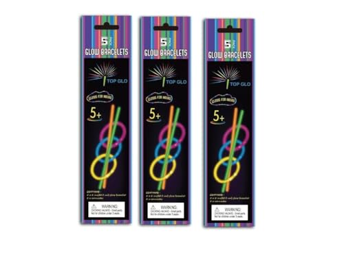 DJP 15 pack Premium 8 Glow Stick Bracelets With Connectors. For making Necklaces, Wrist Bands, Bracelets, Party Bag Fillers for Kids - Party Accessories, Long-lasting Glow Sticks for Children