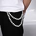 Mikovivi Rhinestone Pants Chain for Men, Layered Wallet Chain with Lobster Clasp Hip Hop Jean Belt Keychain Accessory for Street Fashion