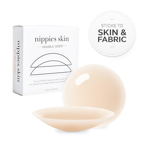Nippies Double-Sided Adhesive Bridal Nipple Covers - Crème (Light Tone), Invisible Silicone Pasties That Stick to Skin & Fabric - Secure Hold for White or Sheer Wedding Dresses