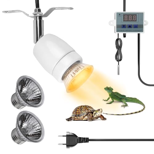 KQWVZ Lampara Tortugas De Agua, Control Inteligente de Temperatura Lampara Para Tortugas, Regulable Lámpara De Calor, 360° Rotación, Lámpara De Reptiles Y Anfibios Para Tortuga,Lagarto