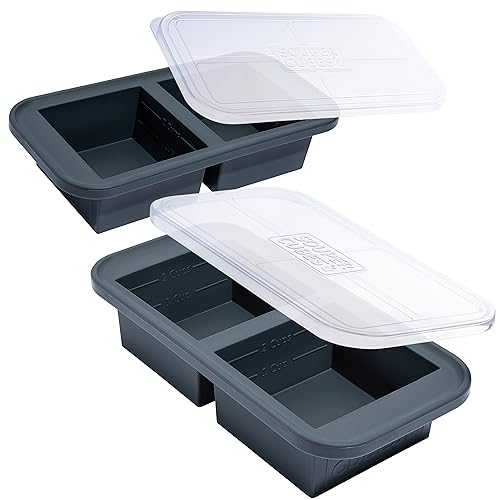 Souper Cubes 2 Cup Silicone Freezer Molds With Lids – Charcoal