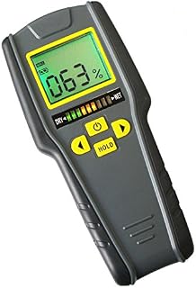 Digital Pinless Non-invasive Inductive Moisture Meter Hard Soft Wood Drywall Masonry Scanner Tricolor Bar Graph Indicator Intelligent Lumber Timber Board Wet Dry Tester Traders Craftsmen DIY