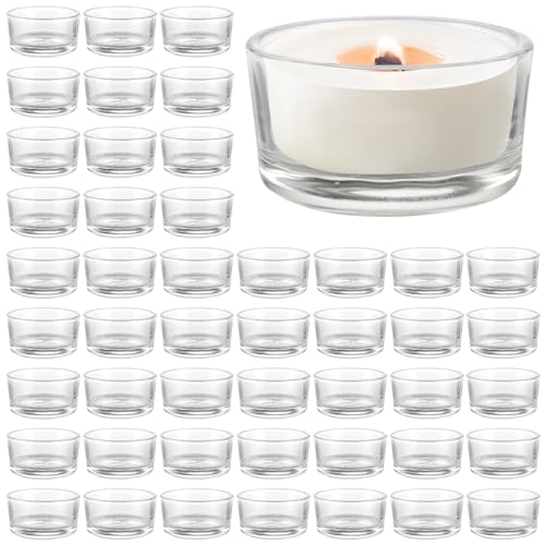 JMIATRY 48PCS portavelas, portavelas Cristal, Vasos para Velas para Bodas, Velas Decorativas - 47x43x26mm